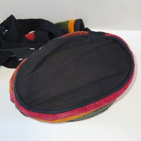 Multicolored Striped Backpack mini bag 100% Cotton New main image 4